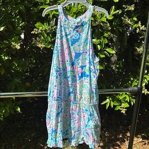 Lilly Pulitzer Kids Dress in Blue and Pink Paisley